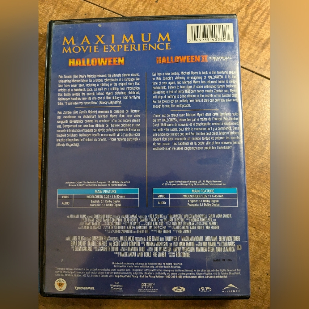 Halloween Michael Myers DVD Movies Set of 4 Rob Zombie A-3 - Picture 12 of 16